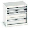 Cubio Drawer Cabinet, 4 Drawers, Light Grey, 600 x 650 x 525mm thumbnail-0