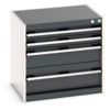 Cubio Drawer Cabinet, 4 Drawers, Anthracite Grey/Light Grey, 600 x 650 x 525mm thumbnail-0