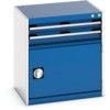 Cubio Drawer Cabinet, 2 Drawers, Blue/Light Grey, 700 x 650 x 525mm thumbnail-0