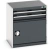 Cubio Drawer Cabinet, 2 Drawers, Anthracite Grey/Light Grey, 700 x 650 x 525mm thumbnail-0