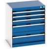 Cubio Drawer Cabinet, 5 Drawers, Blue/Light Grey, 700 x 650 x 525mm thumbnail-0