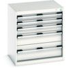 Cubio Drawer Cabinet, 5 Drawers, Light Grey, 700 x 650 x 525mm thumbnail-0