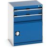 Cubio Drawer Cabinet, 2 Drawers, Blue/Light Grey, 800 x 650 x 525mm thumbnail-0