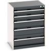 Cubio Drawer Cabinet, 5 Drawers, Anthracite Grey/Light Grey, 800 x 650 x 525mm thumbnail-0