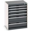 Cubio Drawer Cabinet, 6 Drawers, Anthracite Grey/Light Grey, 800 x 650 x 525mm thumbnail-0