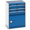 Cubio Drawer Cabinet, 3 Drawers, Blue/Light Grey, 900 x 650 x 525mm thumbnail-0