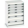 Cubio Drawer Cabinet, 6 Drawers, Light Grey, 900 x 650 x 525mm thumbnail-0