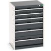 Cubio Drawer Cabinet, 6 Drawers, Anthracite Grey/Light Grey, 900 x 650 x 525mm thumbnail-0