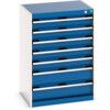 Cubio Drawer Cabinet, 7 Drawers, Blue/Light Grey, 900 x 650 x 525mm thumbnail-0