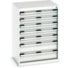 Cubio Drawer Cabinet, 7 Drawers, Light Grey, 900 x 650 x 525mm thumbnail-0