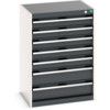 Cubio Drawer Cabinet, 7 Drawers, Anthracite Grey/Light Grey, 900 x 650 x 525mm thumbnail-0