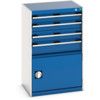 Cubio Drawer Cabinet, 4 Drawers, Blue/Light Grey, 1000 x 650 x 525mm thumbnail-0