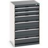 Cubio Drawer Cabinet, 6 Drawers, Anthracite Grey/Light Grey, 1000 x 650 x 525mm thumbnail-0