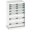 Cubio Drawer Cabinet, 7 Drawers, Light Grey, 1000 x 650 x 525mm thumbnail-0