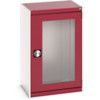 CUBIO SMLF-6510 CUPBOARD HOUSING WITH WINDOW DOOR-LIGHT GREY/RED thumbnail-0