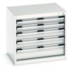 Cubio Drawer Cabinet, 5 Drawers, Light Grey, 600 x 650 x 525mm thumbnail-0