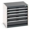 Cubio Drawer Cabinet, 5 Drawers, Anthracite Grey/Light Grey, 600 x 650 x 525mm thumbnail-0