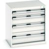 Cubio Drawer Cabinet, 4 Drawers, Light Grey, 700 x 650 x 525mm thumbnail-0