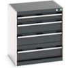 Cubio Drawer Cabinet, 4 Drawers, Anthracite Grey/Light Grey, 700 x 650 x 525mm thumbnail-0