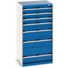 Cubio Drawer Cabinet, 7 Drawers, Blue/Light Grey, 1200 x 650 x 525mm thumbnail-0