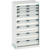 Cubio Drawer Cabinet, 8 Drawers, Light Grey, 1200 x 650 x 525mm thumbnail-0