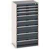 Cubio Drawer Cabinet, 8 Drawers, Anthracite Grey/Light Grey, 1200 x 650 x 525mm thumbnail-0