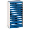 Cubio Drawer Cabinet, 10 Drawers, Blue/Light Grey, 1200 x 650 x 525mm thumbnail-0