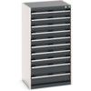 Cubio Drawer Cabinet, 10 Drawers, Anthracite Grey/Light Grey, 1200 x 650 x 525mm thumbnail-0