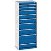 Cubio Drawer Cabinet, 9 Drawers, Blue/Light Grey, 1600 x 650 x 525mm thumbnail-0