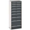 Cubio Drawer Cabinet, 9 Drawers, Anthracite Grey/Light Grey, 1600 x 650 x 525mm thumbnail-0