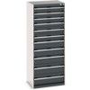 Cubio Drawer Cabinet, 11 Drawers, Anthracite Grey/Light Grey, 1600 x 650 x 525mm thumbnail-0