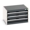 Cubio Drawer Cabinet, 2 Drawers, Anthracite Grey/Light Grey, 400 x 650 x 525mm thumbnail-0