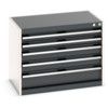 Cubio Drawer Cabinet, 5 Drawers, Anthracite Grey/Light Grey, 600 x 800 x 525mm thumbnail-0