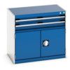 Cubio Drawer Cabinet, 2 Drawers, Blue/Light Grey, 700 x 800 x 525mm thumbnail-0