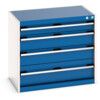 Cubio Drawer Cabinet, 4 Drawers, Blue/Light Grey, 700 x 800 x 525mm thumbnail-0