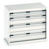 Cubio Drawer Cabinet, 4 Drawers, Light Grey, 700 x 800 x 525mm thumbnail-0