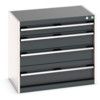 Cubio Drawer Cabinet, 4 Drawers, Anthracite Grey/Light Grey, 700 x 800 x 525mm thumbnail-0