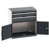 Cubio Drawer Cabinet, 2 Drawers, Anthracite Grey/Light Grey, 800 x 800 x 525mm thumbnail-0