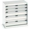 Cubio Drawer Cabinet, 5 Drawers, Light Grey, 800 x 800 x 525mm thumbnail-0