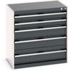 Cubio Drawer Cabinet, 5 Drawers, Anthracite Grey/Light Grey, 800 x 800 x 525mm thumbnail-0