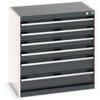 Cubio Drawer Cabinet, 6 Drawers, Anthracite Grey/Light Grey, 800 x 800 x 525mm thumbnail-0