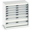 Cubio Drawer Cabinet, 7 Drawers, Light Grey, 800 x 800 x 525mm thumbnail-0