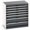 Cubio Drawer Cabinet, 7 Drawers, Anthracite Grey/Light Grey, 800 x 800 x 525mm thumbnail-0