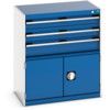 Cubio Drawer Cabinet, 3 Drawers, Blue/Light Grey, 900 x 800 x 525mm thumbnail-0