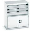 Cubio Drawer Cabinet, 3 Drawers, Light Grey, 900 x 800 x 525mm thumbnail-0