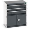 Cubio Drawer Cabinet, 3 Drawers, Anthracite Grey/Light Grey, 900 x 800 x 525mm thumbnail-0