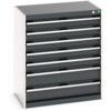 Cubio Drawer Cabinet, 7 Drawers, Anthracite Grey/Light Grey, 900 x 800 x 525mm thumbnail-0