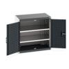 Cubio Storage Cabinet, 2 Perfo Doors, Anthracite Grey, 800 x 800 x 525mm thumbnail-0