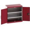 Cubio Storage Cabinet, 2 Perfo Doors, Red, 800 x 800 x 525mm thumbnail-0