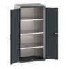 Cubio Storage Cabinet, 2 Perfo Doors, Anthracite Grey, 1600 x 800 x 525mm thumbnail-0